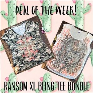 💥TWO XL RANSOM BLING TEES!!💥